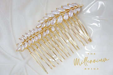 Cubic Zirconia, Diamond Vine Leaves Small Bridal Hair Comb, Bridal Hair Piece, Bridal Hair Accessories, Wedding Hair Accessory.